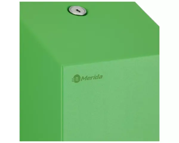 Pojemnik na papier toaletowy w listkach MERIDA STELLA GREEN LINE, pojemność do 450 szt., zielony Zielona strukturalna powłoka pojemnika na papier toaletowy MERIDA STELLA