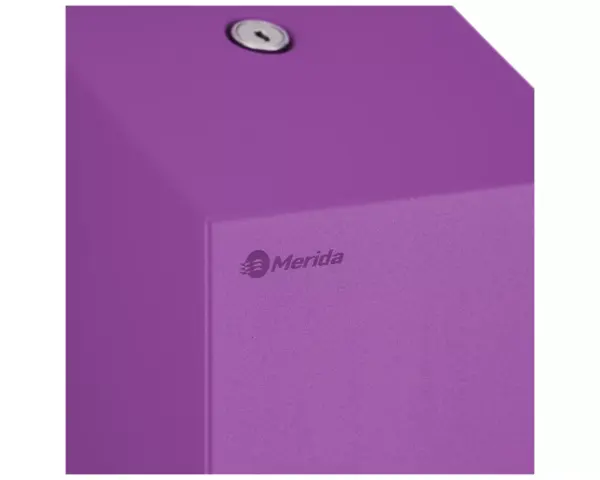Pojemnik na papier toaletowy w listkach MERIDA STELLA VIOLET LINE, pojemność do 450 szt., fioletowy Stalowy zamek bębenkowy pojemnika na papier toaletowy MERIDA STELLA VIOLET