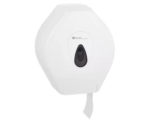 Pojemnik na papier toaletowy MERIDA TOP MEGA, tworzywo ABS, biały, okienko szare Szare okienko kontrolne pojemnika na papier toaletowy MERIDA TOP MEGA