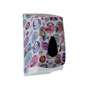 Biały pojemnik na papier toaletowy w listkach MERIDA UNIQUE JOY LINE, widok z boku