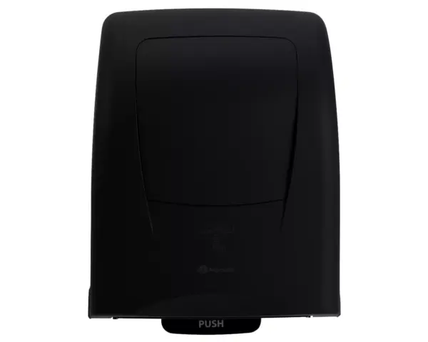 Bezdotykowy automatyczny podajnik ręczników papierowych w roli MERIDA AMADEUS SILKY BLACK Podajnik ręczników Merida Amadeus Silky Black z transparentnym okienkiem kontrolnym