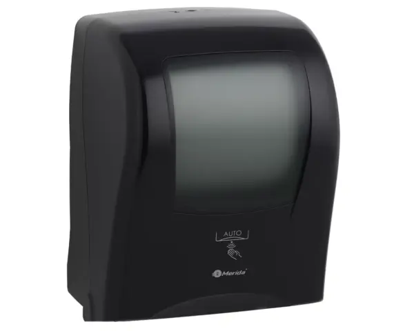 Automatyczny bezdotykowy podajnik ręczników papierowych w roli, MERIDA ONE AUTOMATIC MAXI, tworzywo ABS, czarny Czarny automatyczny podajnik ręczników papierowych Merida One Automatic Maxi ABS