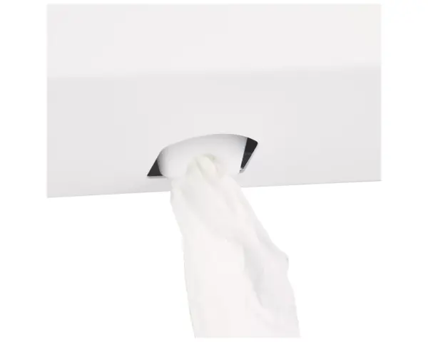 Pojemnik na ręczniki papierowe w rolach MERIDA STELLA WHITE LINE MAXI, biały Pojemnik Merida Stella White Maxi na ręczniki rolowe, biała stal, detal