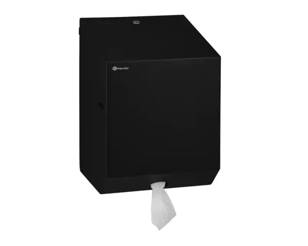 Pojemnik na ręczniki papierowe w rolach MERIDA STELLA BLACK LINE MAXI, czarny Wnętrze pojemnika Merida Stella Black Line Maxi z wkładką dozującą