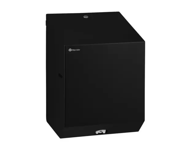 Pojemnik na ręczniki papierowe w rolach MERIDA STELLA BLACK LINE MAXI, czarny Czarny pojemnik CSC102 Merida Stella Maxi na rolkę do 20 cm średnicy