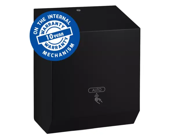 Automatyczny bezdotykowy podajnik ręczników papierowych w rolach MERIDA STELLA BLACK LINE AUTOMATIC MAXI, czarny Karta gwarancyjna w języku angielskim dla podajnika Merida Stella Black Line