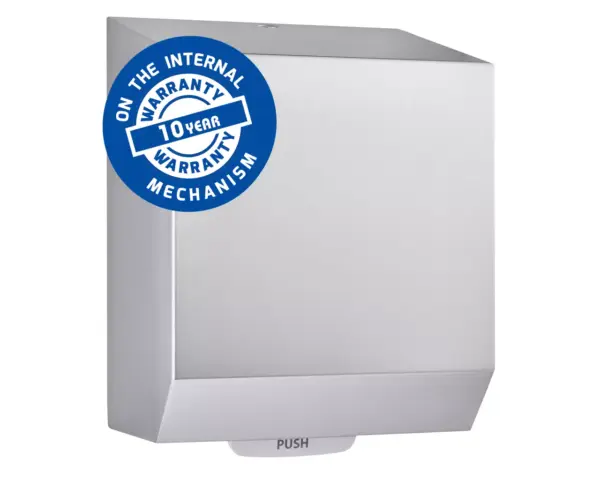 Mechaniczny podajnik ręczników papierowych w rolach MERIDA STELLA AUTOMATIC MAXI, stal matowa Warunki gwarancji podajnika Merida Stella Automatic Maxi w języku angielskim