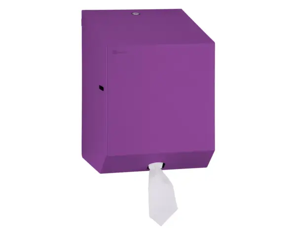 Pojemnik na ręczniki papierowe w rolach MERIDA STELLA VIOLET LINE MAXI, fioletowy Otwarty pojemnik na ręczniki Merida Stella Violet Line Maxi wnętrze