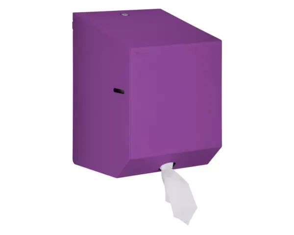 Pojemnik na ręczniki papierowe w rolach MERIDA STELLA VIOLET LINE MAXI, fioletowy Pojemnik Merida Stella Maxi fioletowy montaż ścienny detal zamka