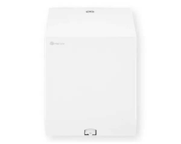 Pojemnik na ręczniki papierowe w rolach lub papier toaletowy w systemie listkowym MERIDA STELLA WHITE LINE MINI, biały Pojemnik Merida Stella White Mini z ręcznikiem papierowym w rolce