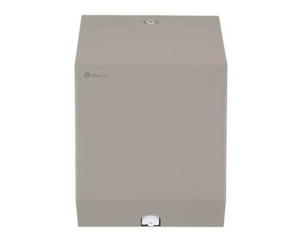 Pojemnik na ręczniki papierowe w rolach lub papier toaletowy w systemie listkowym MERIDA STELLA STONE GREY LINE MINI, szary kamienny Pojemnik na ręczniki w rolach Merida Stella Stone Grey Mini, otwarty