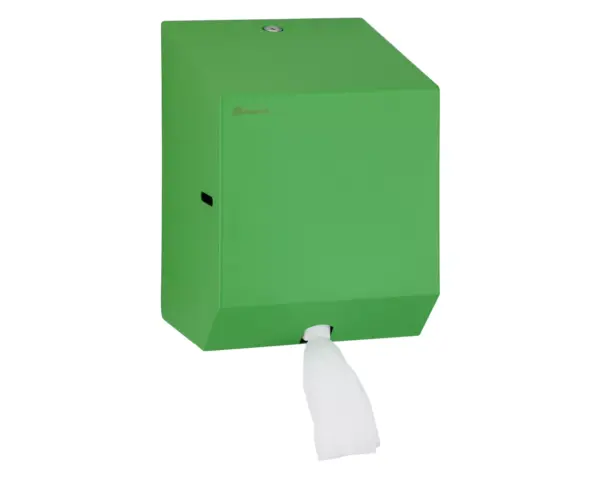 Pojemnik na ręczniki papierowe w rolach lub papier toaletowy w systemie listkowym MERIDA STELLA GREEN LINE MINI, zielony Podajnik Merida Stella Green Line Mini na papier toaletowy w systemie listkowym