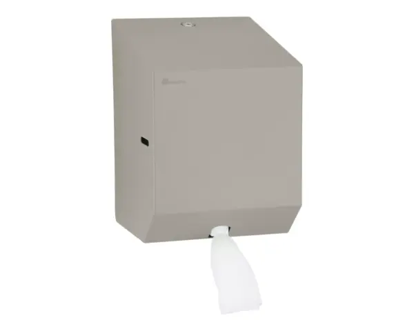 Pojemnik na ręczniki papierowe w rolach lub papier toaletowy w systemie listkowym MERIDA STELLA STONE GREY LINE MINI, szary kamienny Merida Stella Stone Grey Mini – pojemnik ze strukturalną kamienno-szarą powłoką