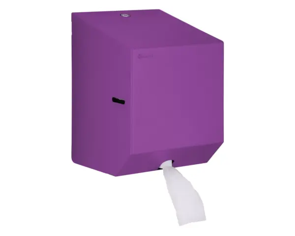 Pojemnik na ręczniki papierowe w rolach lub papier toaletowy w systemie listkowym MERIDA STELLA VIOLET LINE MINI, fioletowy Podajnik na papier toaletowy MERIDA STELLA MINI system listkowy