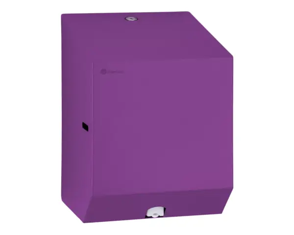 Pojemnik na ręczniki papierowe w rolach lub papier toaletowy w systemie listkowym MERIDA STELLA VIOLET LINE MINI, fioletowy Fioletowy podajnik ręczników papierowych w rolach MERIDA STELLA MINI