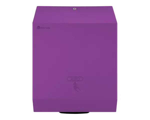 Automatyczny bezdotykowy podajnik ręczników papierowych w rolach MERIDA STELLA VIOLET LINE AUTOMATIC MAXI, fioletowy Automatyczny podajnik ręczników Merida Stella Maxi, panel sterowania z przełącznikami