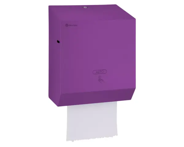 Automatyczny bezdotykowy podajnik ręczników papierowych w rolach MERIDA STELLA VIOLET LINE AUTOMATIC MAXI, fioletowy Bezdotykowy podajnik Merida Stella Maxi z czujnikiem zbliżeniowym w dolnej części