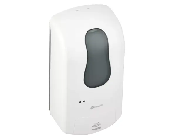 Bezdotykowy automatyczny dozownik mydła w płynie MERIDA ONE, pojemność zbiornika 1000 ml, tworzywo ABS, biały Biały dozownik mydła Merida ONE na baterie z czujnikiem zbliżeniowym
