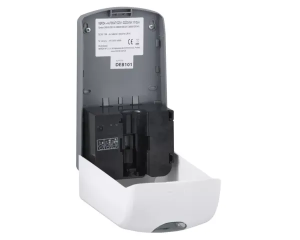 Bezdotykowy automatyczny dozownik mydła w płynie MERIDA ONE, pojemność zbiornika 1000 ml, tworzywo ABS, biały Dozownik mydła Merida ONE zbiornik 1000 ml zamykany na kluczyk