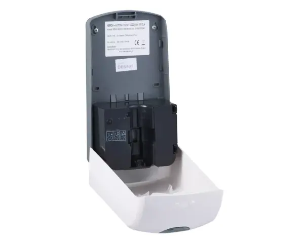 Bezdotykowy automatyczny dozownik płynu dezynfekcyjnego w sprayu MERIDA ONE, na jednorazowe wkłady 1000 ml, tworzywo ABS, biały Automatyczny dozownik sprayu dezynfekcyjnego na wkład 1000 ml biały