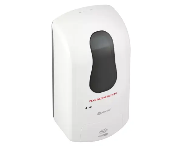 Bezdotykowy automatyczny dozownik płynu dezynfekcyjnego w sprayu MERIDA ONE, na jednorazowe wkłady 1000 ml, tworzywo ABS, biały Dozownik MERIDA ONE z programowaną dozą 0,4–1,7 ml spray dezynfekcyjny