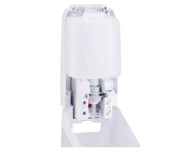 Bezdotykowy automatyczny dozownik mydła w płynie MERIDA HARMONY, pojemność zbiornika 1100 ml Zbiornik dozownika MERIDA HARMONY 1100 ml uzupełniany z kanistra