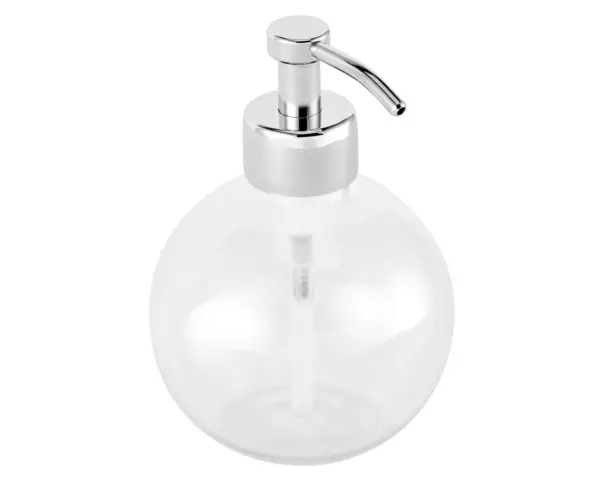 Stojący dozownik mydła z kulowym zbiornikiem 150 ml chromowany mosiądz