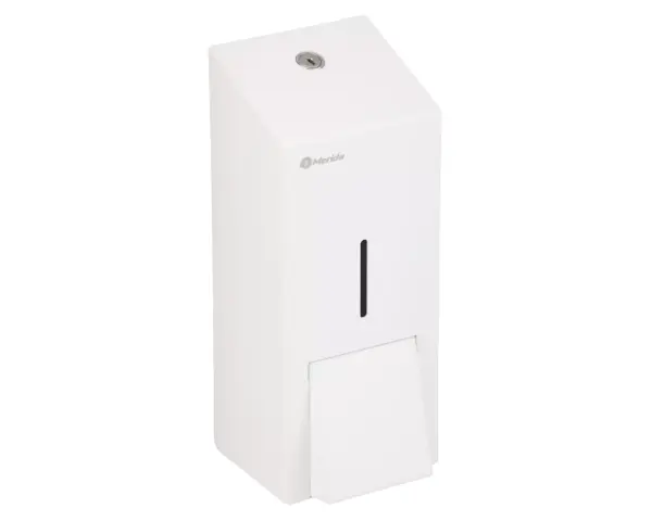 Dozownik mydła w pianie MERIDA STELLA WHITE LINE MAXI na jednorazowe wkłady 700 g, biały Biały stalowy dozownik MERIDA STELLA MAXI montowany na ścianie ok. 2000 porcji