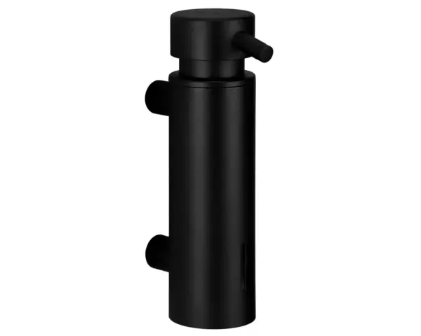 Dozownik mydła w płynie mocowany do ściany MERIDA STELLA BLACK LINE, pojemność zbiornika 300 ml, czarny Czarny dozownik mydła w płynie MERIDA STELLA BLACK LINE 300 ml