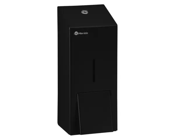 Dozownik mydła w płynie MERIDA STELLA BLACK LINE MAXI, pojemność zbiornika 800 ml, czarny Dozownik mydła ze stali nierdzewnej z czarną powłoką MERIDA STELLA