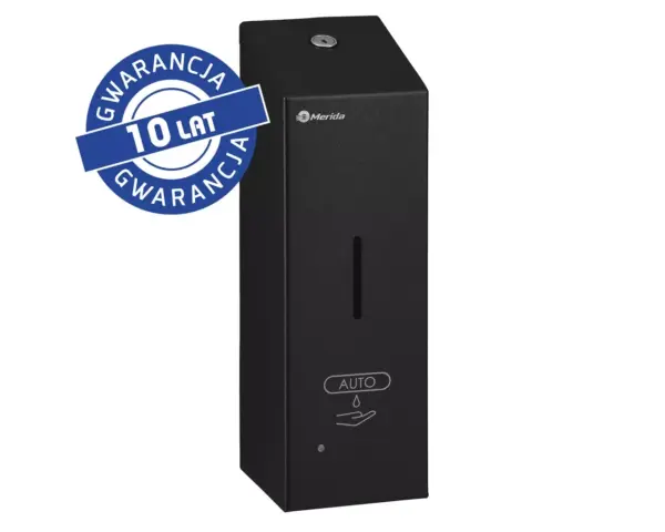 Bezdotykowy automatyczny dozownik mydła w pianie MERIDA STELLA AUTOMATIC SLIM BLACK LINE na jednorazowe wkłady 800 ml, czarny Bezdotykowy dozownik mydła w pianie Merida Stella Slim Black Line 800 ml