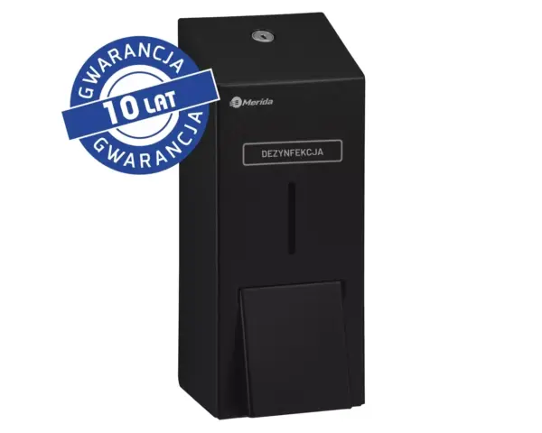 Czarny dozownik płynu dezynfekcyjnego w sprayu Merida Stella Black Line 1000 ml