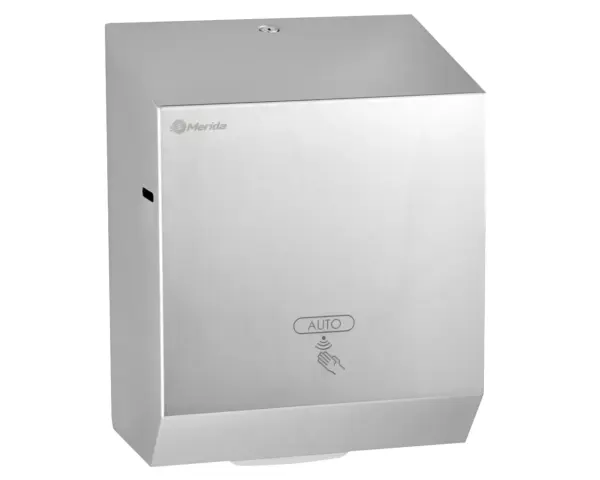 Automatyczny bezdotykowy podajnik ręczników papierowych w rolach MERIDA STELLA Anti-FingerPrint AUTOMATIC MAXI, stal matowa z powłoką AFP Automatyczny podajnik ręczników w rolach ze stali nierdzewnej Anti-FingerPrint