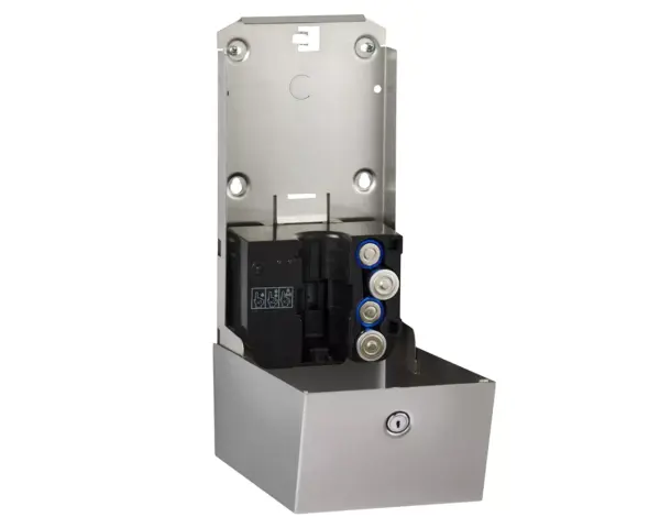 Bezdotykowy automatyczny dozownik mydła w płynie MERIDA STELLA AUTOMATIC Anti-FingerPrint, pojemność zbiornika 1000 ml, stal matowa z powłoką AFP Bezdotykowy dozownik mydła matowa stal zamek bębenkowy montaż ścienny