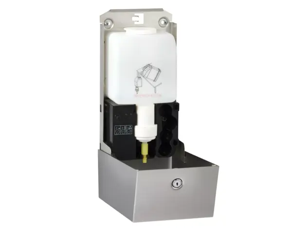 Bezdotykowy automatyczny dozownik mydła w płynie MERIDA STELLA AUTOMATIC Anti-FingerPrint, pojemność zbiornika 1000 ml, stal matowa z powłoką AFP Dozownik mydła Stella Automatic czujnik zbliżeniowy programowana dawka mydła