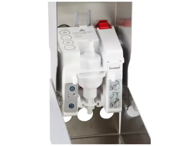 Bezdotykowy automatyczny dozownik mydła w pianie MERIDA STELLA AUTOMATIC SLIM na jednorazowe wkłady 800 ml, stal polerowana Automatyczny dozownik piany na jednorazowe wkłady 800 ml ok. 2000 porcji