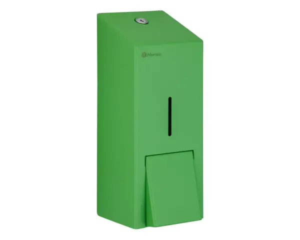 Dozownik mydła w płynie MERIDA STELLA GREEN LINE MAXI, pojemność zbiornika 800 ml, zielony Dozownik MERIDA STELLA GREEN LINE MAXI otwarty zbiornik na mydło