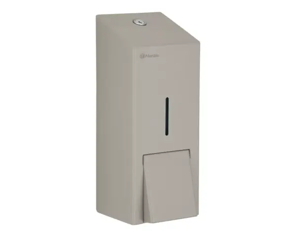 Dozownik mydła w płynie MERIDA STELLA STONE GREY LINE MAXI, pojemność zbiornika 800 ml, szary kamienny Dozownik mydła w płynie MERIDA STELLA STONE GREY LINE MAXI ze strukturalną powłoką stalową