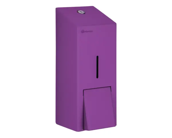 Dozownik mydła w płynie MERIDA STELLA VIOLET LINE MAXI, pojemność zbiornika 800 ml, fioletowy Fioletowy dozownik mydła Merida Stella Maxi niewidoczne zawiasy stal nierdzewna