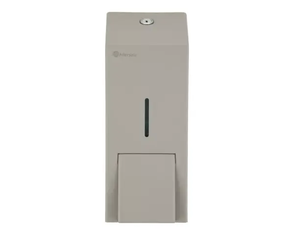 Dozownik mydła w płynie MERIDA STELLA STONE GREY LINE MAXI, pojemność zbiornika 800 ml, szary kamienny Szary kamienny dozownik mydła MERIDA STELLA MAXI z zamkiem bębenkowym