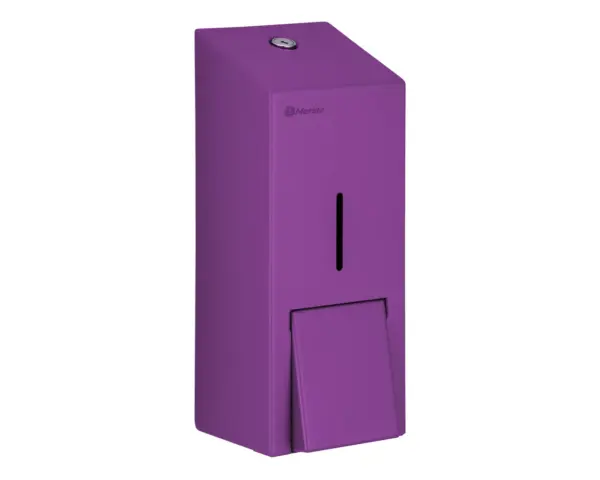 Dozownik mydła w pianie MERIDA STELLA VIOLET LINE MAXI na jednorazowe wkłady 700 g, fioletowy Dozownik mydła w pianie MERIDA STELLA VIOLET LINE MAXI widok boczny, fioletowa powłoka