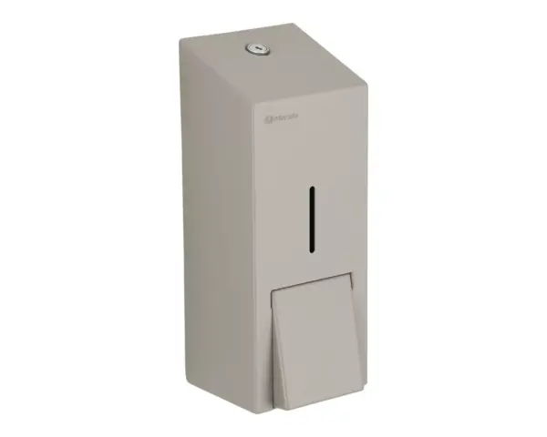 Dozownik mydła w pianie MERIDA STELLA STONE GREY LINE MAXI na jednorazowe wkłady 700 g, szary kamienny Otwarty dozownik mydła w pianie MERIDA STELLA MAXI z widocznym wkładem 700 g