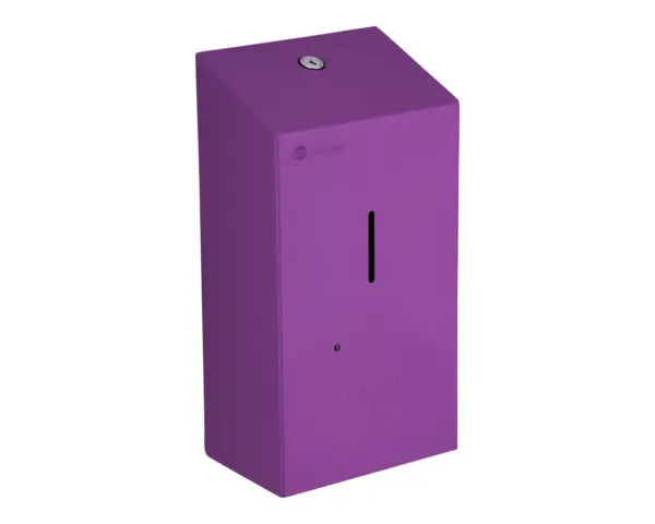 Bezdotykowy automatyczny dozownik mydła w pianie MERIDA STELLA AUTOMATIC VIOLET LINE na jednorazowe wkłady 1000 g, fioletowy Dozownik mydła w pianie MERIDA STELLA VIOLET z diodowym wskaźnikiem stanu baterii