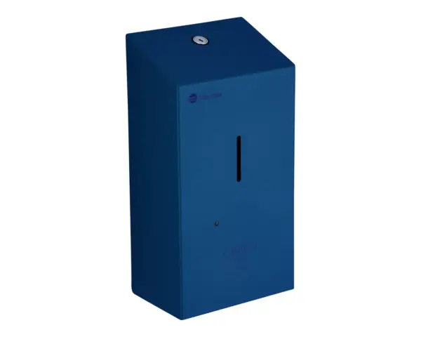 Bezdotykowy automatyczny dozownik mydła w pianie, MERIDA STELLA AUTOMATIC BLUE LINE na jednorazowe wkłady 1000 g, niebieski Dozownik mydła Merida Stella Automatic otwarty z widocznym wkładem 1000 g