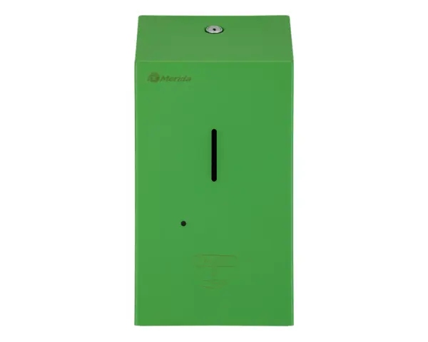 Bezdotykowy automatyczny dozownik mydła w pianie MERIDA STELLA AUTOMATIC GREEN LINE na jednorazowe wkłady 1000 g, zielony Stalowy bezdotykowy dozownik mydła w pianie z zieloną powłoką strukturalną