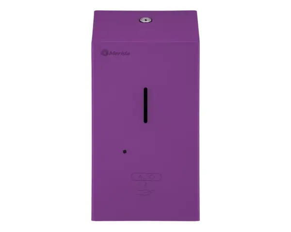Bezdotykowy automatyczny dozownik mydła w pianie MERIDA STELLA AUTOMATIC VIOLET LINE na jednorazowe wkłady 1000 g, fioletowy Dozownik MERIDA STELLA AUTOMATIC VIOLET stalowy z fioletową powłoką strukturalną