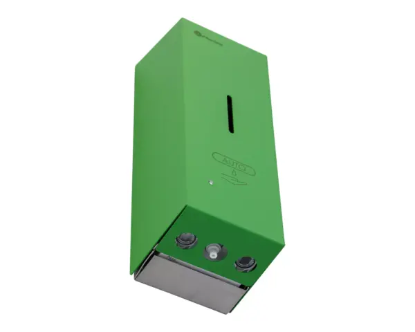 Bezdotykowy automatyczny dozownik mydła w pianie MERIDA STELLA AUTOMATIC SLIM GREEN LINE na jednorazowe wkłady 800 ml, zielony Bezdotykowy dozownik mydła w pianie na wkład 800 ml montowany na ścianie