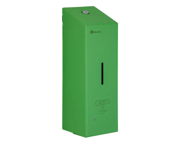 Bezdotykowy automatyczny dozownik mydła w pianie MERIDA STELLA AUTOMATIC SLIM GREEN LINE na jednorazowe wkłady 800 ml, zielony Wnętrze dozownika MERIDA STELLA SLIM z wymiennym wkładem 800 ml