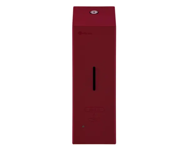 Bezdotykowy automatyczny dozownik mydła w pianie MERIDA STELLA AUTOMATIC SLIM RED LINE na jednorazowe wkłady 800 ml, czerwony Czerwony dozownik piany MERIDA STELLA SLIM z zamkiem bębenkowym ze stali nierdzewnej