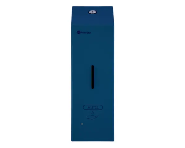 Bezdotykowy automatyczny dozownik mydła w pianie MERIDA STELLA AUTOMATIC SLIM BLUE LINE na jednorazowe wkłady 800 ml, niebieski Niebieski dozownik mydła w pianie zasilany bateriami AA montowany na ścianie